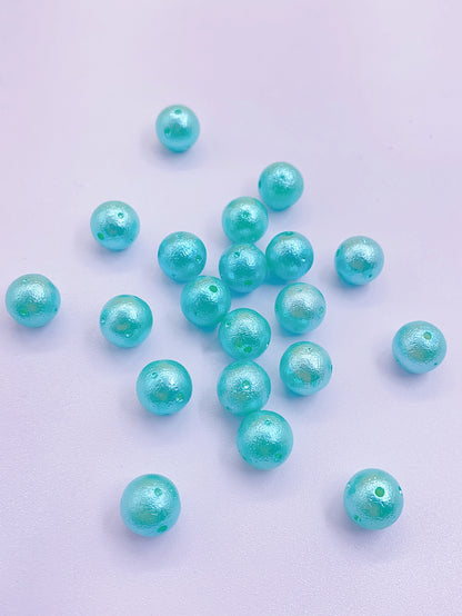 ABS imitation pearl straight hole wrinkle bead color wrinkle skin round bead handmade diy seaweed material loose bead material