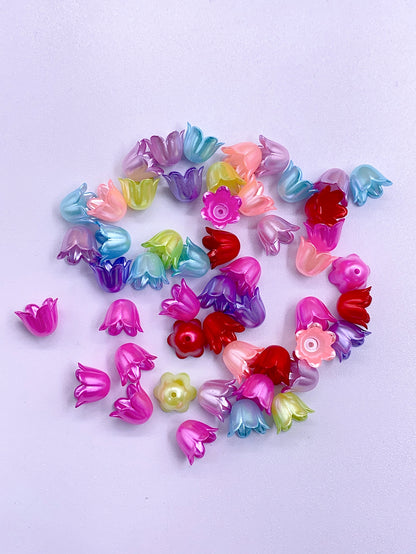New personality cute colorful mixed color lily diy jewelry beaded bell-shaped pearl