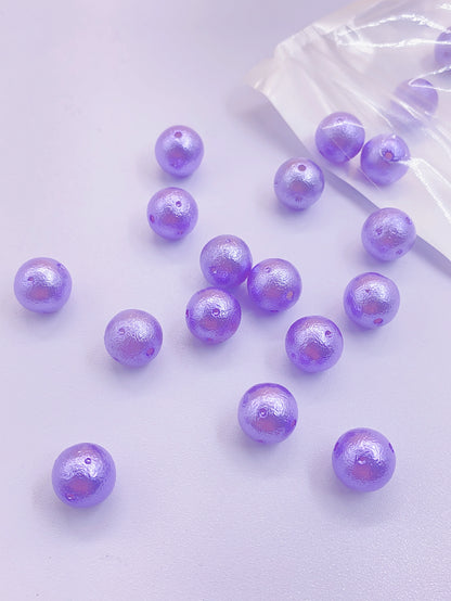 ABS imitation pearl straight hole wrinkle bead color wrinkle skin round bead handmade diy seaweed material loose bead material