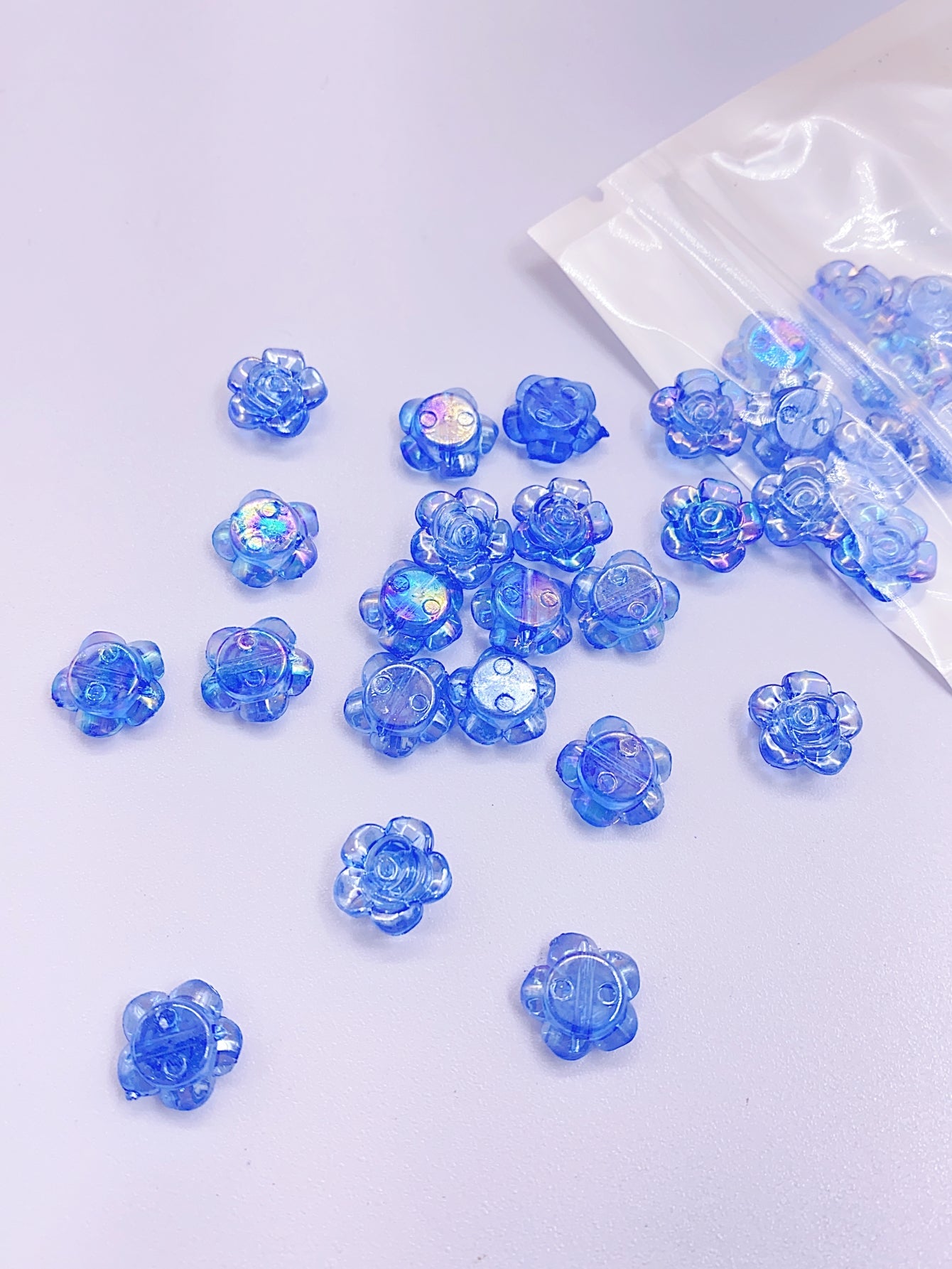 Acrylic transparent imitation crystal beads small flower hand beaded roses hand string door curtain bead curtain loose beads