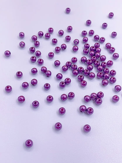 Color straight hole imitation pearl bright water ground holes ABS plastic pearl diy beaded bag material jewelry accessories Pearl