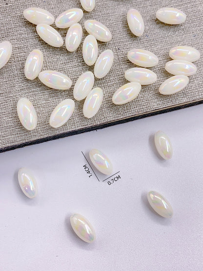 DIY jewelry Hand beaded Oval straight hole bright pearl garment accessories Necklace accessories beaded