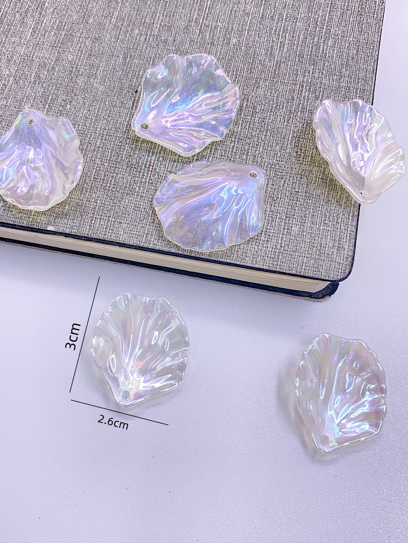High-end new star plated color cabbage leaf straight hole handmade beading diy pendant jewelry beading material