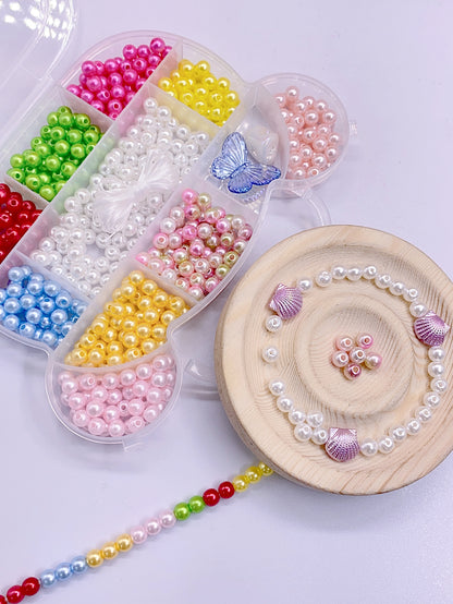 ABS imitation pearl straight hole irregular multi-mixed colorful pearl diy jewelry accessories pearl material box