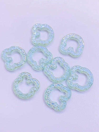 New high-end mermaid star color bear head straight hole cartoon cute diy jewelry accessory beads