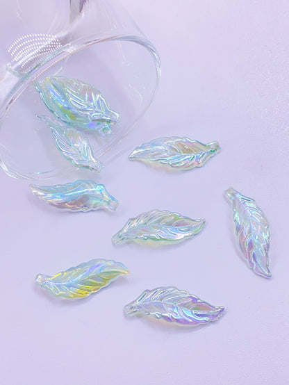 Transparent star color quicksand DIY handmade new material jewelry accessories beaded acrylic hanging hole leaf loose beads
