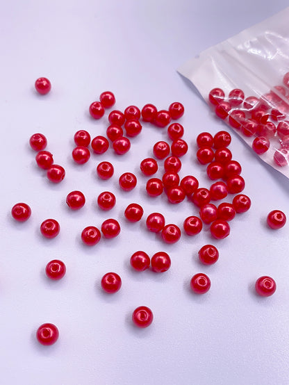 Color straight hole imitation pearl bright water ground holes ABS plastic pearl diy beaded bag material jewelry accessories Pearl