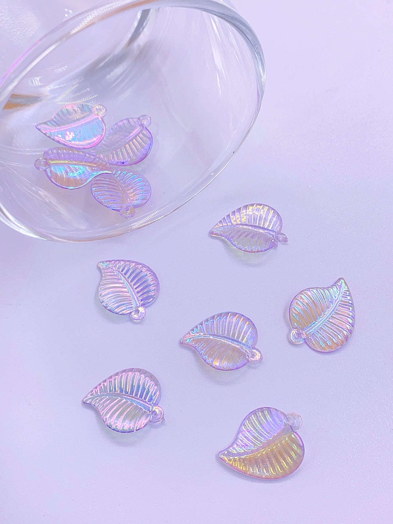 Korean Sweet Love Mini ab color leaf imitation pearl heart button DIY hair accessories headpiece material accessories
