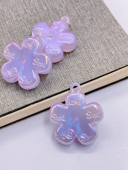 New colorful starry sky color five-petal flower pendant diy jewelry accessories accessories hanging