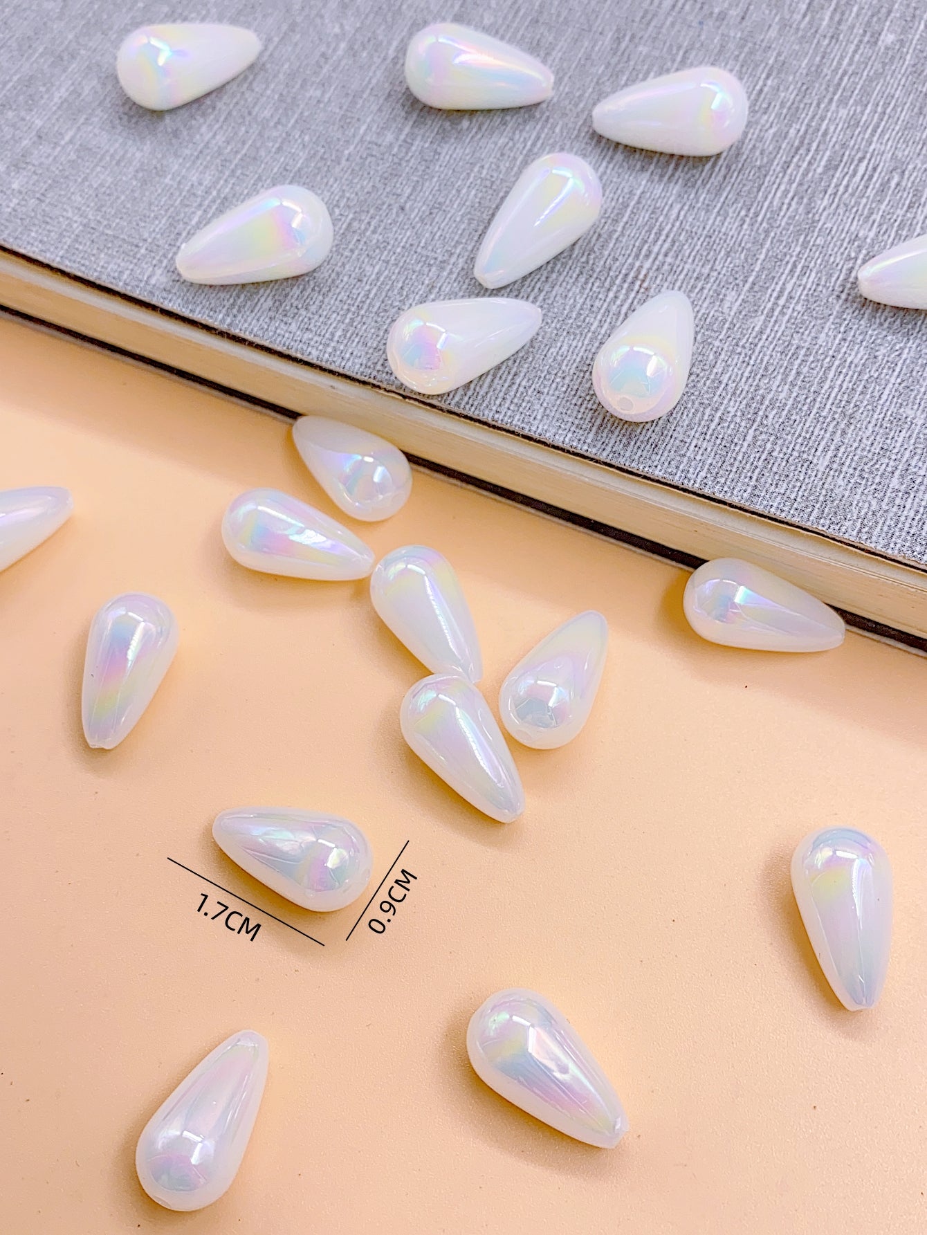 ABS imitation pearl new bright color water drop straight hole pearl diy necklace accessories beading materials