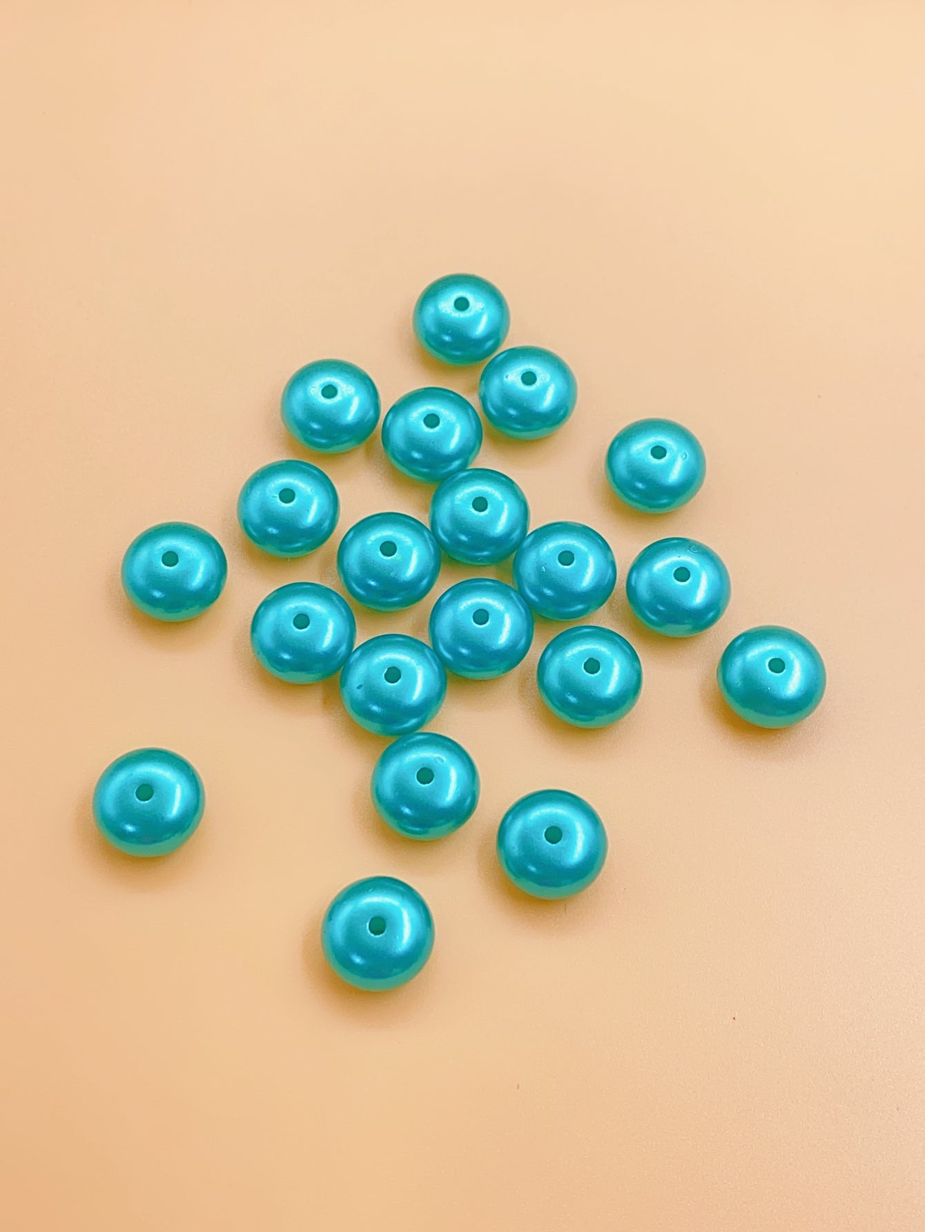 ABS imitation pearl round bead flat piece clothing button jewelry straight hole beading material