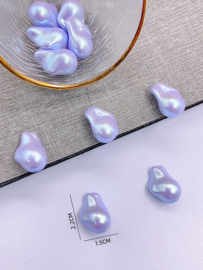 New ABS imitation pearl Mabel foot shaped shaped plated color straight hole pearl diy clothing accessories beading material