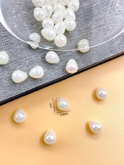 ABS imitation Pearl Bright color Straight Hole Water drop beaded bracelet necklace accessory beads