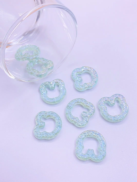 New high-end mermaid star color bear head straight hole cartoon cute diy jewelry accessory beads