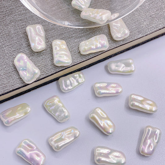 abs high-grade bright color abnormity straight hole rectangular pearl diy jewelry accessory beads