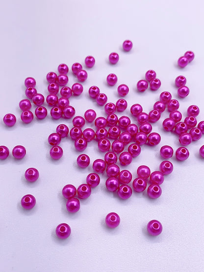 Color straight hole imitation pearl bright water ground holes ABS plastic pearl diy beaded bag material jewelry accessories Pearl