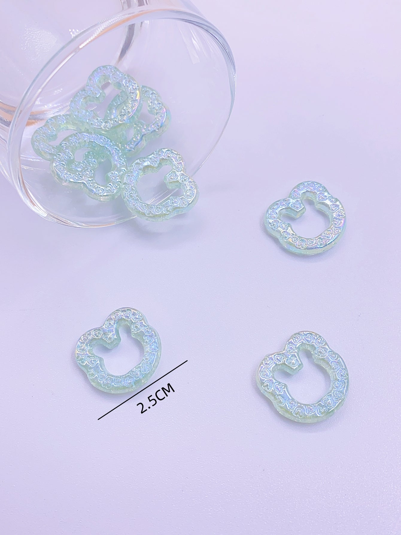 New high-end mermaid star color bear head straight hole cartoon cute diy jewelry accessory beads